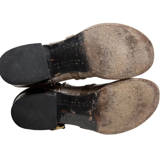 FREEBIRD SAMMI Genuine Leather Rustic Straps Buckles Ankle Boots Booties sz 10 - Picture 15 of 16